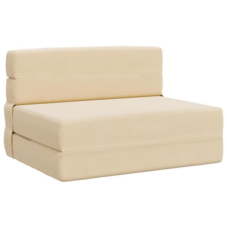 vidaXL Vouwsofa Bed Crème 190 x 70 x 15 cm Corduroy stof, Maison & Meubles, Canapés | Salons, Envoi