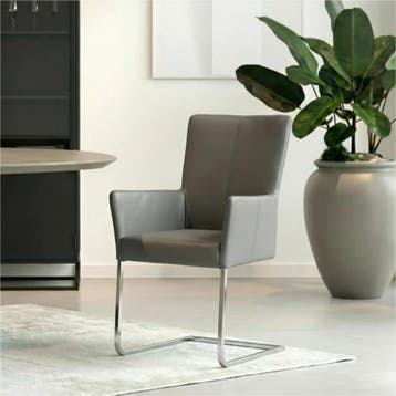 Set van 8 Leren eetkamerstoelen Dare met armleuning -, Ophalen of Verzenden, Nieuw, Leer