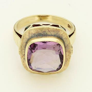 Bague - 14 carats Or jaune Améthyste