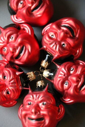 Kerstballen Glaswerkstätten Lauscha: krampus/duivel (6) -