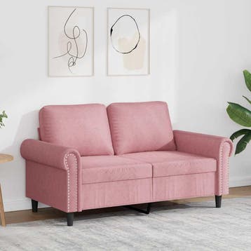 vidaXL Tweezitsbank / zetel 120 cm fluweel roze, Verzenden