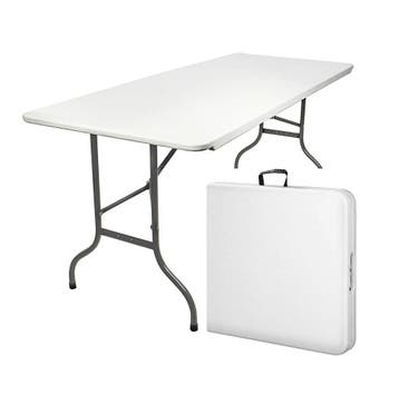 MaxxGarden Vouwtafel - Tuintafel - 180x70x74 cm - Wit Ret..., Tuin en Terras, Tuintafels, Ophalen of Verzenden, Nieuw
