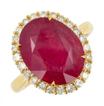 Zonder minimumprijs - Ring - 14 karaat Geel goud - 9.42ct.