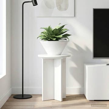 vidaXL Plantenstand 2 st Hoogglans Wit Ø29,5 x 40 cm Bewerkt, Verzenden, Nieuw