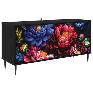 vidaXL Tv-meubel KIEL 102 x 33 x 51 cm Zwart eiken Bewerkt, Verzenden