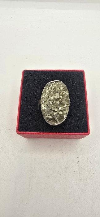 Anneau de pyrite naturelle - monté sur argent 925 - Anneau -, Collections