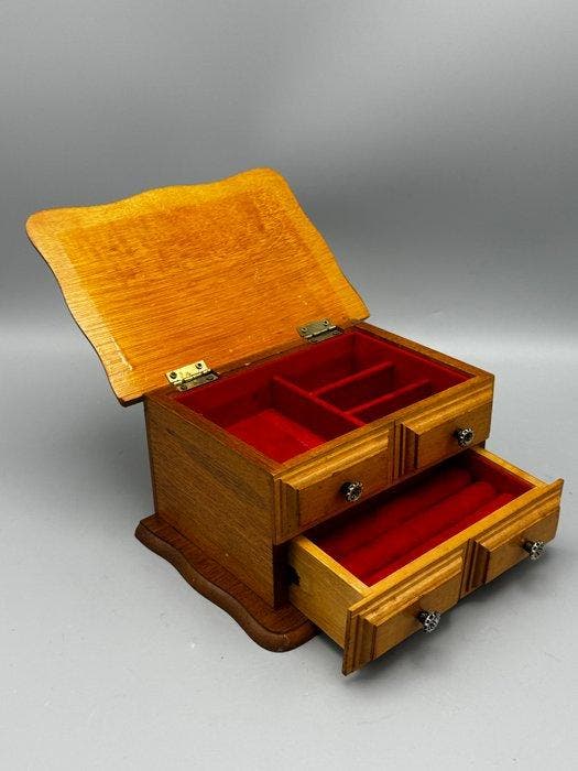 Schitterend decoratieve juwelen kist - Sieradendoos - Hout, Antiek en Kunst, Curiosa en Brocante