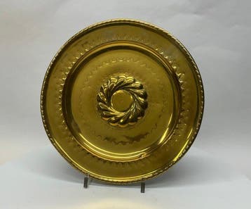 Aalmoezen schotel - Messing - 17th century