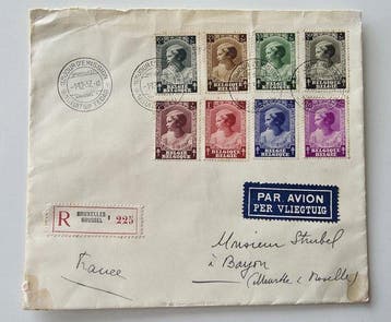 België 1936/1956 - Goede partij van 8 aangetekende brieven