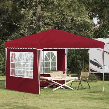 vidaXL Pop-up Feesttent 288 x 288 x 245 cm Bordeauxrood, Verzenden, Nieuw
