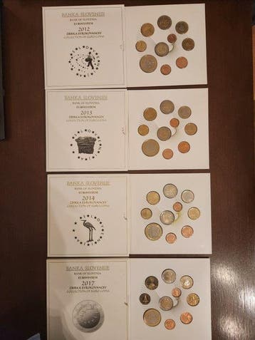 Slovenië. Year Set (BU) 2012/2017 (4 sets) (Zonder