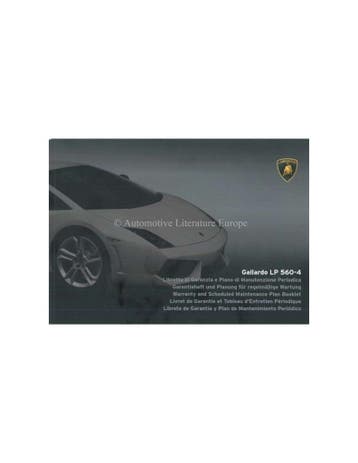 2008 LAMBORGHINI GALLARDO LP 560-4 GARANTIE & SERVICE INST.., Ophalen of Verzenden