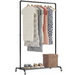 Avalo Industrieel Kledingrek - Zwart - Metaal - 100x49x166, Verzenden