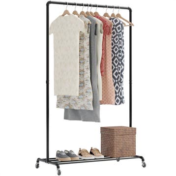 Avalo Industrieel Kledingrek - Zwart - Metaal - 100x49x166, Kleding | Dames, Kledingrekken, Verzenden, Nieuw
