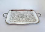 Plateau de service - Grand plateau de service plaqué argent, Antiquités & Art