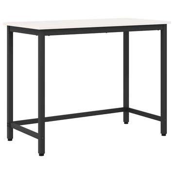 vidaXL Tafel Wit 100 x 50 x 77 cm Engineered hout en staal, Verzenden, Nieuw