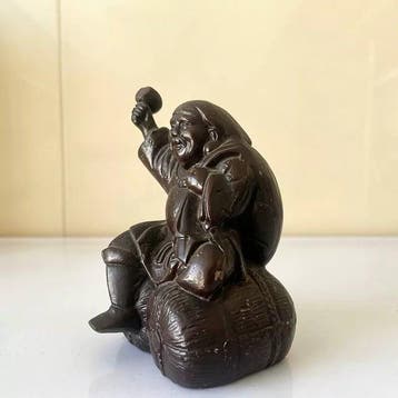 Bronze Statue of Daikokuten - Beeld Brons - Japan (Zonder