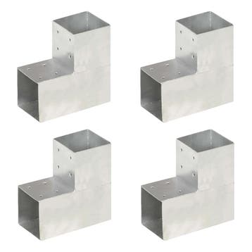 vidaXL Paalverbindingen 4 st L-vorm 101x101 mm, Verzenden
