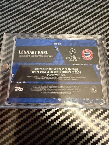 2025/26 Topps UEFA Champions League Lennart Karl /99 Carte