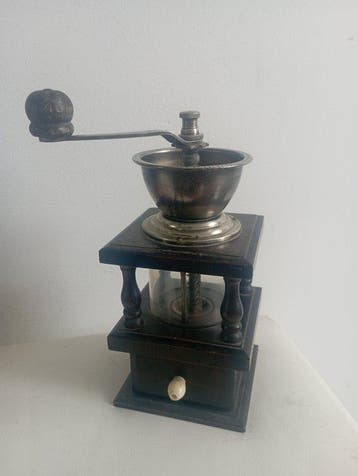 Koffiemolen - Hout, Metaal, Glas, Plastic - Koffiemolen, Antiek en Kunst
