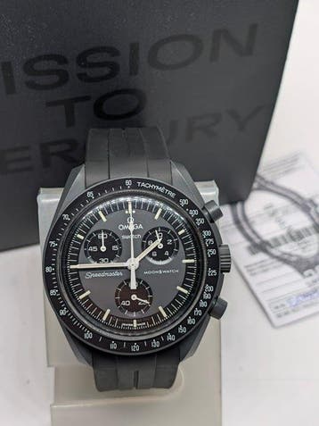 Swatch - MoonSwatch - Mission to Mercury - Sans prix de, Handtassen en Accessoires, Nieuw