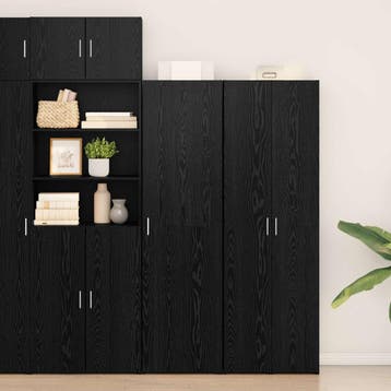 vidaXL Highboard Zwart Eiken 50 x 42,5 x 185 cm, Verzenden, Nieuw