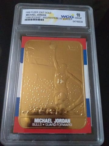 1986/87 Fleer Mint 23KT Gold, NBA Champions Michael Jordan, Nieuw
