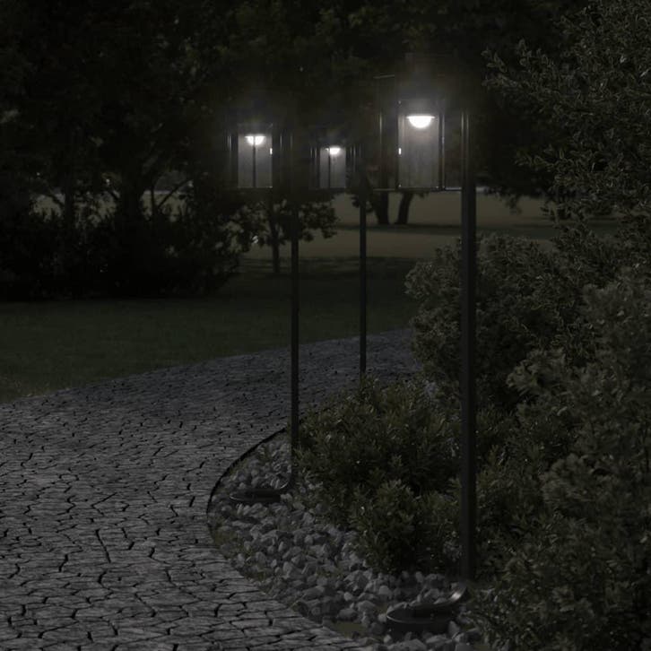vidaXL Vloerlamp voor buiten 100 cm roestvrij staal zwart, Tuin en Terras, Buitenverlichting, Nieuw, Verzenden