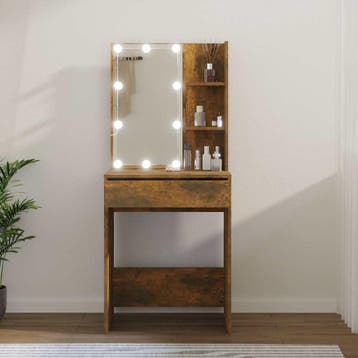 vidaXL Kaptafel met LED-verlichting 60x40x140 cm gerookt, Huis en Inrichting, Verzenden, Nieuw