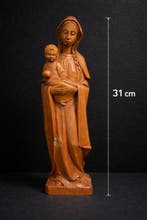 Beeld, Heilige Maria met kindje Jezus - 31 cm - Hout