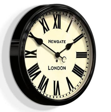 Newgate Battersby Wandklok - Zwart, Verzenden, Nieuw