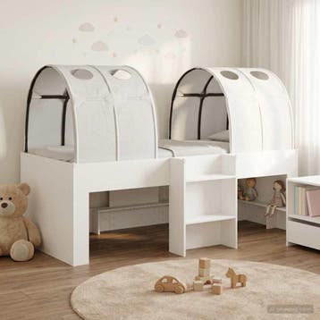 vidaXL Bed met Tunnel 3 st Wit Bewerkt hout, Verzenden, Nieuw