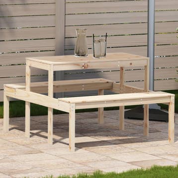 vidaXL Picknicktafel 110x134x75 cm massief grenenhout, Verzenden