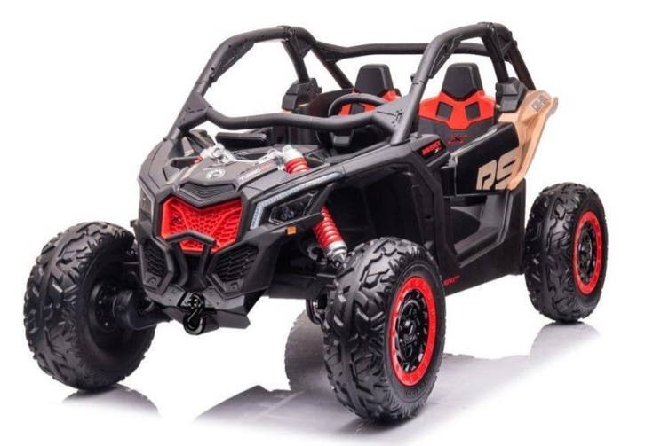CAN-AM, 24V,  Maverick,  buggy zwart, 4WD, leder, Mp4 TV, RC, Kinderen en Baby's, Speelgoed | Buiten | Accuvoertuigen, Nieuw, Ophalen of Verzenden