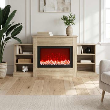 vidaXL Elektrische haard Sonoma 140 x 30 x 67 cm Bewerkt, Maison & Meubles, Verzenden