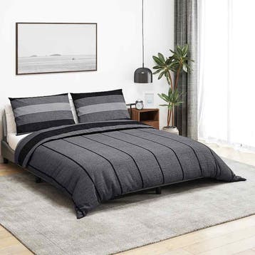 vidaXL Dekbedovertrekset 140x200 cm katoen donkergrijs, Verzenden, Nieuw