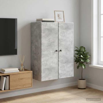 vidaXL Wandkast 66 x 34,5 x 90 cm Bewerkt hout Betongrijs, Verzenden, Nieuw
