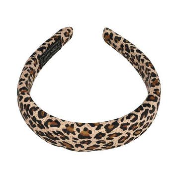 Haarband Diadeem 3cm – Zacht Gevuld – Panterprint Stof –, Nieuw