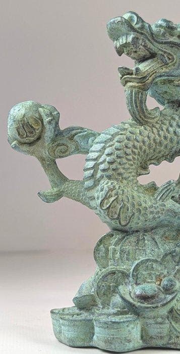 Mooi beeld Chinese Geluksdraak - Bronze - Chine (Sans prix, Antiquités & Art