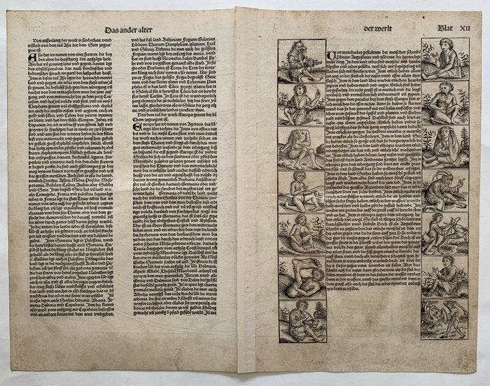 World - Wereld; Hartmann Schedel - Secunda Etas Mundi - 1493, Boeken, Atlassen en Landkaarten