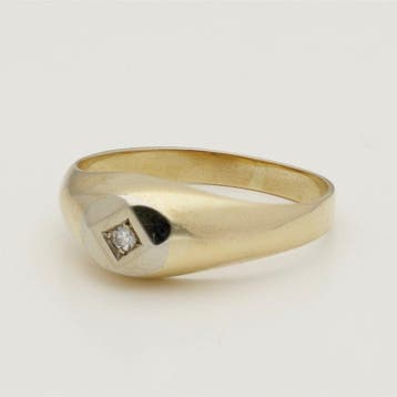Bague - 18 carats Or jaune Diamant (Naturelle) - étrier