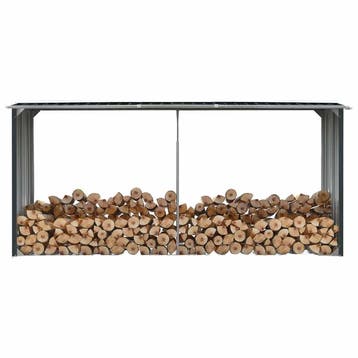 vidaXL Haardhoutschuur 330x92x153 cm gegalvaniseerd staal, Verzenden
