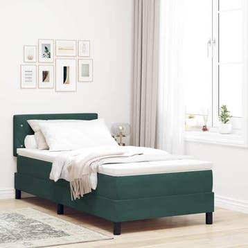 vidaXL Boxspring bed met matras Donkergroen 90 x 190 cm, Verzenden