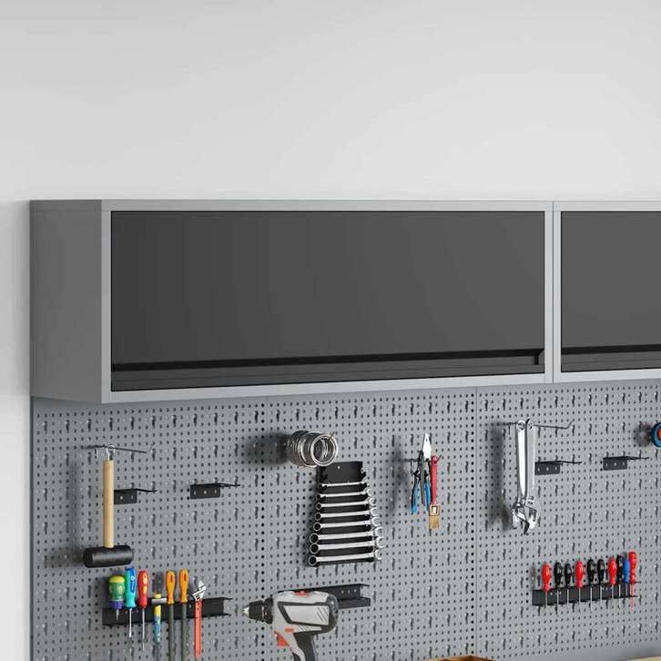 vidaXL Gereedschapskast met opslag Zwart en Grijs 100 x 25 x, Doe-het-zelf en Bouw, Gereedschapskisten, Nieuw, Verzenden