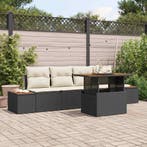 vidaXL Tuin Eettafel Set met kussen 5 pcs Zwart en Beige, Verzenden, Nieuw
