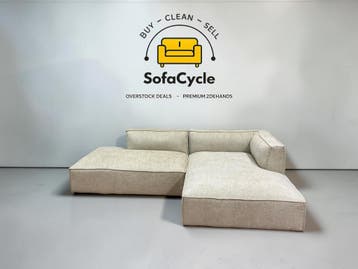NV Gallery hoekzetel beige in stof, hoek R – overstock, Verzenden