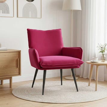 vidaXL Fauteuil Wijnrood fluweel, Huis en Inrichting, Verzenden, Nieuw