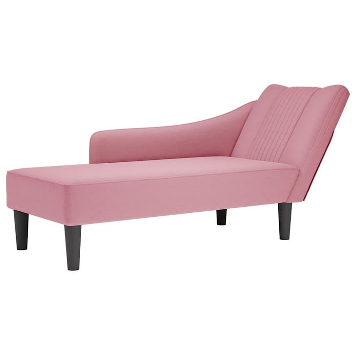 vidaXL Chaise longue met rechterarmleuning fluweel roze, Maison & Meubles, Canapés | Sofas & Chaises Longues, Envoi