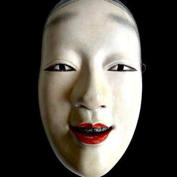 Noh masker - Hout - Ko-omote gesigneerde Taka () (Zonder