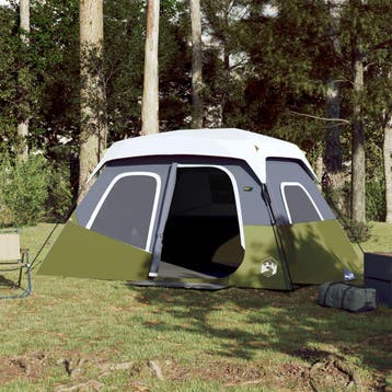 vidaXL Tent met LED 6-persoons snelontgrendeling lichtgroen, Verzenden